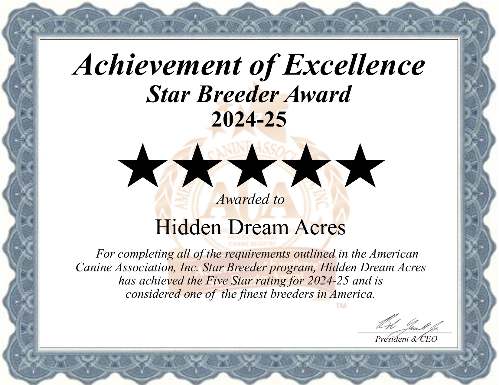 Hidden Dream, Acres, dog, breeder, star, certificate, Hidden Dream-Acres, New Holland, PA, Pennsylvania, puppy, dog, kennels, mill, puppymill, usda, 5-star, aca, ica, registered, Cavalier King Charles Spaniel, pa-doglaw